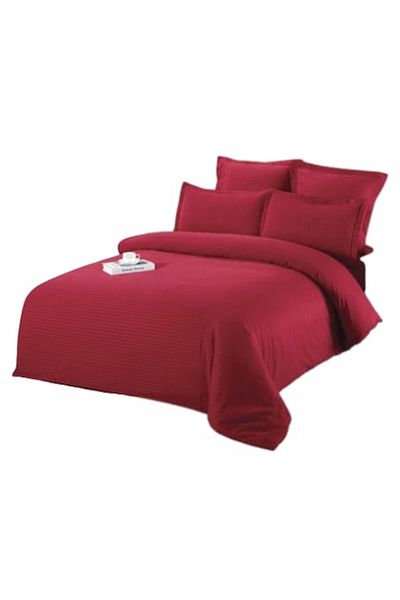 OEM Double Bed Sheet, Damask, 6 Pieces, 2 People, 200x230cm, Red