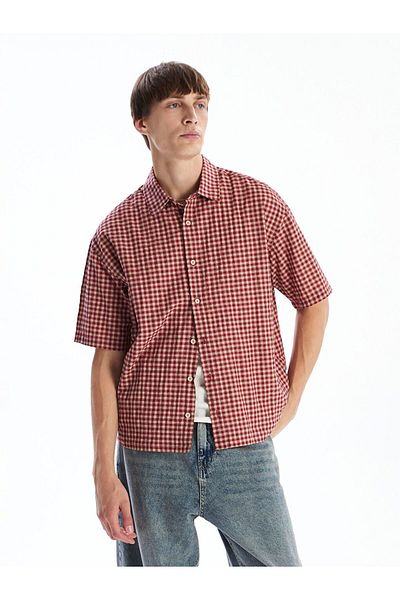 LC Waikiki Xside Comfortable Fit Short Sleeve Plaid Men's Shirt