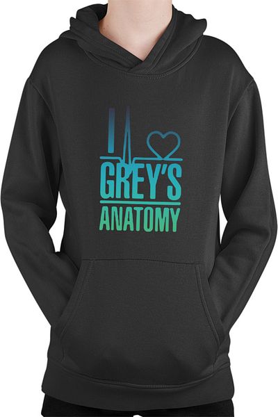 OEM Grey Anatomy Logo Heart Love Medics Gradient Kids Hoodie