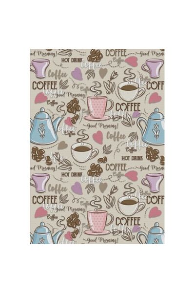 OEM Kitchen Rug, Anti-Slip, Coffee Time, Multicolor, 120x180cm