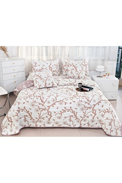 OEM Bedspread, Cotton and Linen, Branch Print, 5 pieces, 2 persons