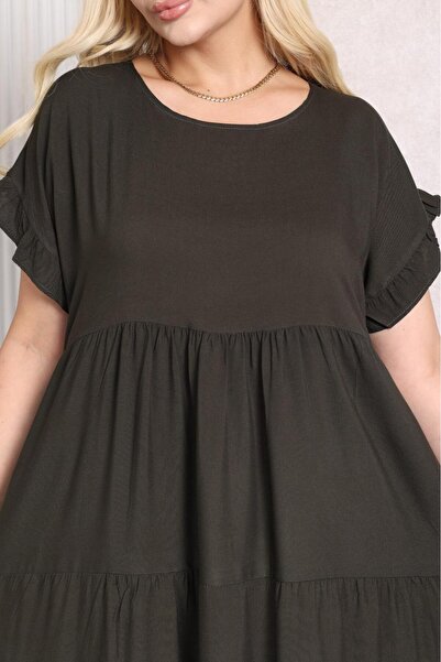 mervemoda Γυναικείο αμάνικο καλοκαιρινό φόρεμα μεγάλου μεγέθους