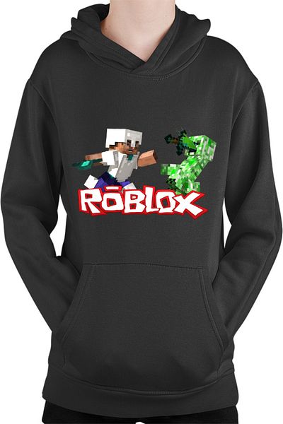 OEM Roblox Minecraft Steve Creeper Fight Kids Hoodie