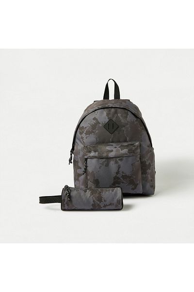 Juniors Camouflage Print Backpack and Pencil Pouch - 16 inches