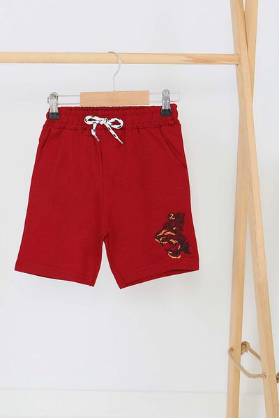TOFİSA Girl's Burgundy Printed Shorts - 27336