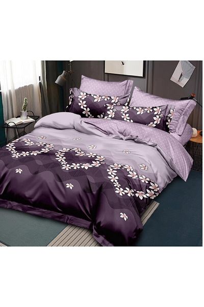 OEM Double Bedding Set, 6 Pieces, 2 Persons, 245x250 cm, Floral Hearts, Multicolor