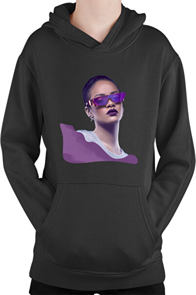 OEM Rihanna Μωβ Φούτερ με Κουκούλα Παιδική Έννοια Καλλιτέχνη Μόδας Επίδειξη Κ...