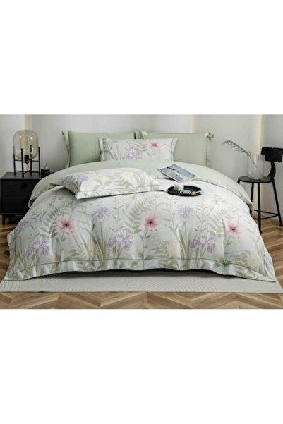 OEM Lenjerie de pat luxoasă, bumbac fin, 6 piese, 2 persoane, 180x200cm, flor...