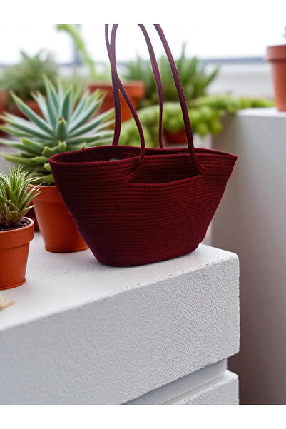 Caterina Collection حقيبة سوبلا حقيبة شاطئ حمراء كبيرة