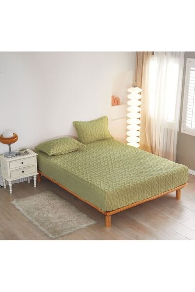 OEM Husa de pat cocolino 180x200 cm, 2 fete de perna, 2 persoane verde ou de rata