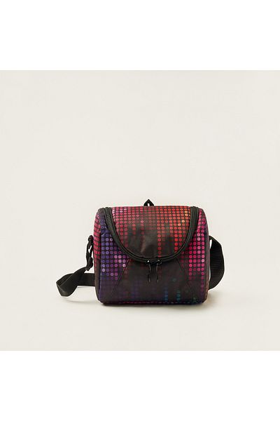 Juniors Printed Lunch Bag with Adjustable Strap and Zip Closure