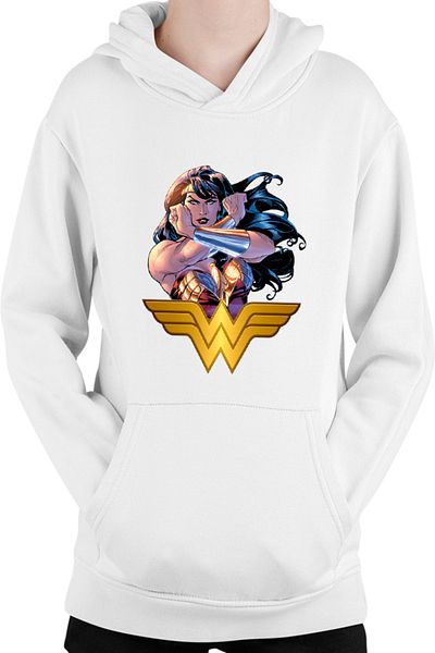 OEM Kids Hoodie Wonder Woman Fight Book Cartoons Animation