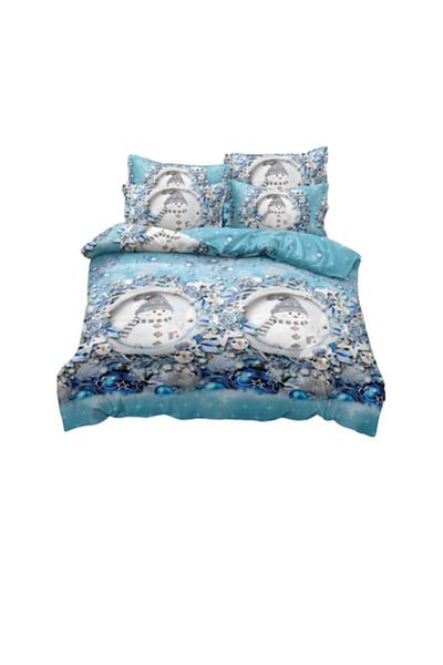 JOJO HOME Bed Linen, Jojo Home, Finet, 2 Persons, 6 Pieces, Snowman & Globes, 230x240cm, Multicolor