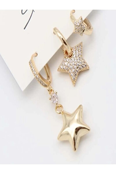 byozanyılmaz Rhinestone TRIPLE EARRING