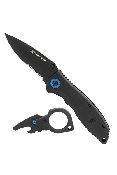 Smith & Wesson ® Liner Lock and Multi-Purpose Keychain Black Katlanır Çakı 11...