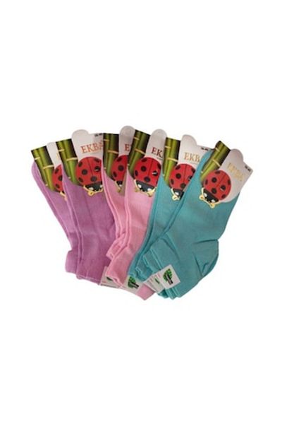 OEM Set with 6 short socks for women, size 36-40, multicolor, 90% Bamboo