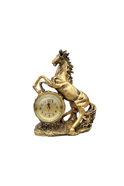 OEM Resin Figurine Clock Representing a Horse, 27 cm