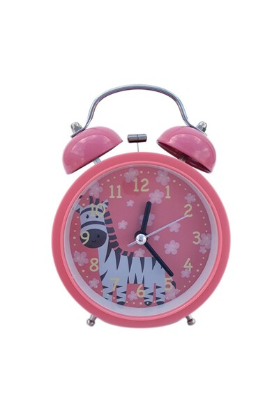OEM Metal Table Clock with Zebra Design, 9 x 13 cm