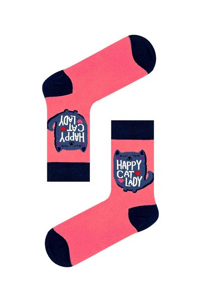 CARNAVAL SOCKS Șosete colorate Happy Cat Lady Cat cu model
