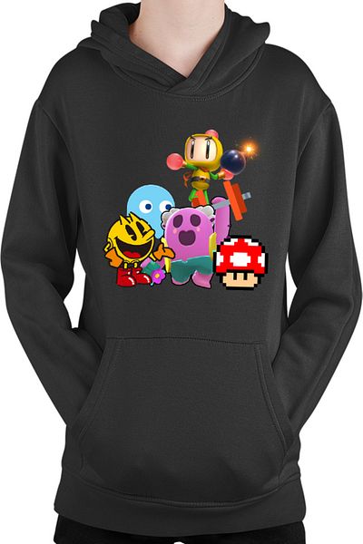 OEM Kids Hoodie Brawl Stars Mario Bomberman Pacman Pink Spike Gameplay