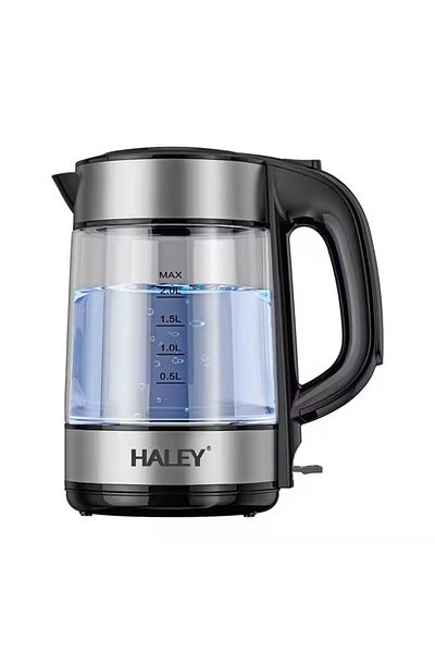 HALEY Fierbător electric HY-8824: Fierbător portabil din sticlă de 2 litri, pentru uz casnic și hotelier