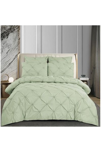 OEM Double Bed Linen, Embroidered Model, Finet, 6 Pieces, 180x200cm, Olive