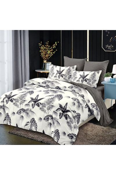 OEM Lenjerie pat dublu, Primavara, 6 piese, 2 persoane, 235x250cm, Finet, Imprimeu Flori Exotice