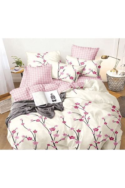OEM Double Bed Linen, Satin Cotton, 4 Pieces, 240x250cm, Multicolor