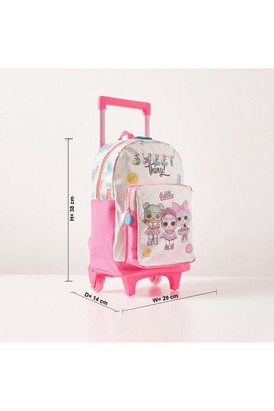 LOL L.O.L. Surprise! Print Trolley Backpack with Retractable Handle - 15 inches