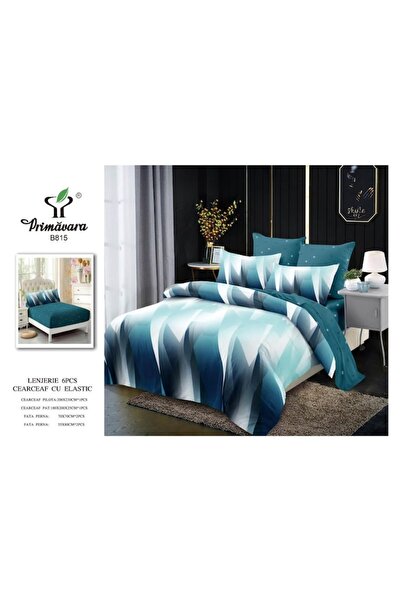 OEM Double bed linen set, spring, fitted sheet, 6 pieces, 180x200cm, Finet, Abstract
