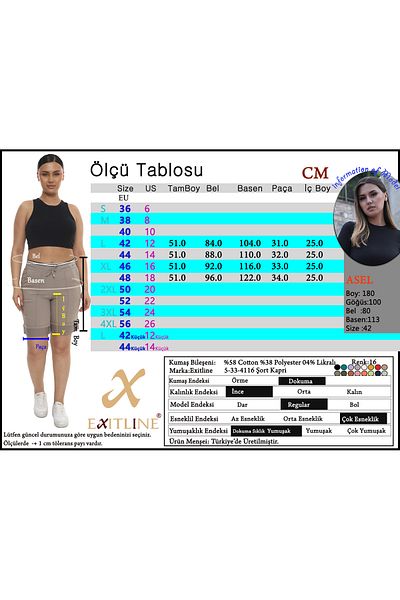 EXİTLİNE Women's Summer White Color Stone Elastic Bermuda Shorts Capri