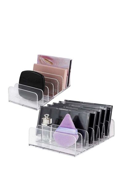 COOYA Eyeshadow Palette Organizer,2-Pack 7-Section Makeup Trays,Cosmetic Storage