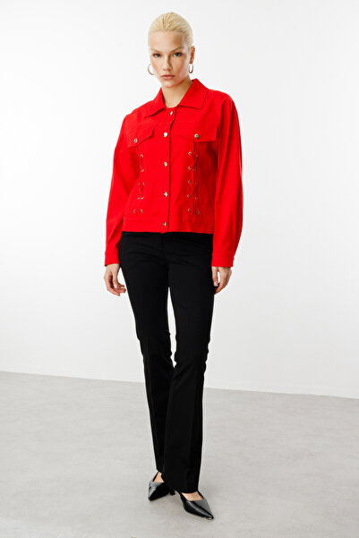 Ekol Buttoned Coat with Ornamental Cap Pocket