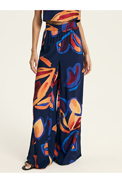 ESOTIQ Pantaloni de vară pentru femei, cu croi larg și crăpătură, 100% viscoz...