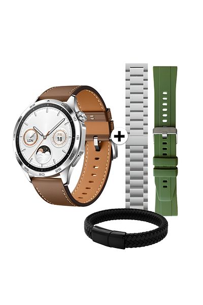 KALOBEE SK 50 Pro Smart Watch AMOLED Screen with 3 Bands, Extra Strap, and Wireless Charging, Multi-Color