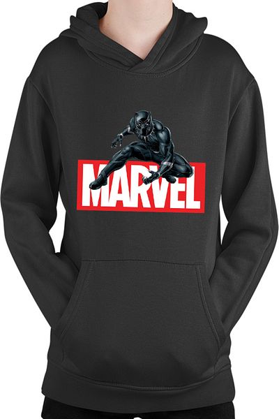 OEM Kids Sweatshirt Black Panther Marvel Logo Feline Superhero