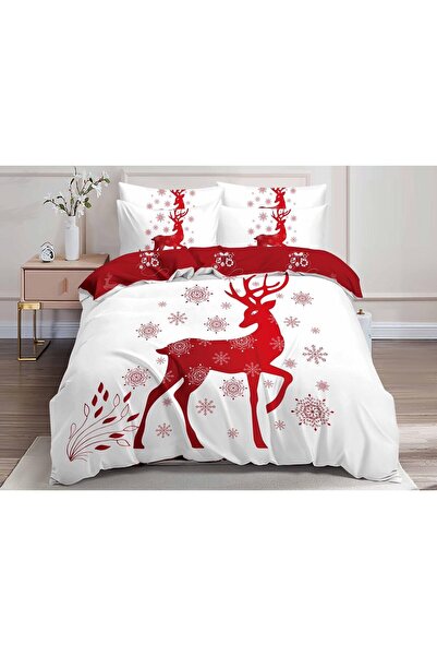OEM Set Double Bed Linen, Christmas 3D Model, 6 Pieces, Fine Cotton