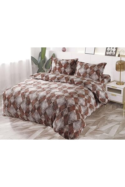 OEM Double Bedding Set, Cocolino, 4 Pieces, 2 Persons, 180x200cm, Abstract Print, Multicolor