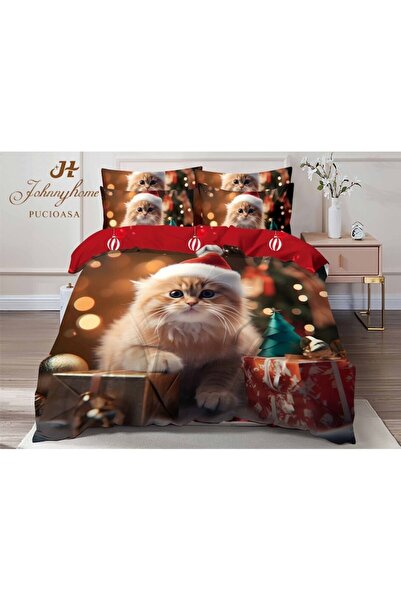 OEM Bedding set, Finet, festive Christmas, cute kitty, 6 pieces, for , 240x250cm