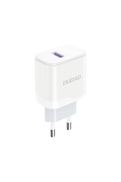 DUDAO Ładowarka sieciowa USB-A 18W z kablem USB-A - USB-C biała