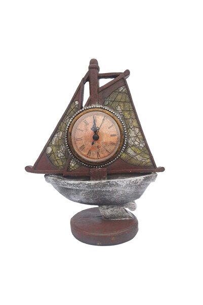 OEM Decorative Clock in the Shape of a Sailboat with Plastic Clock, 25 cm
