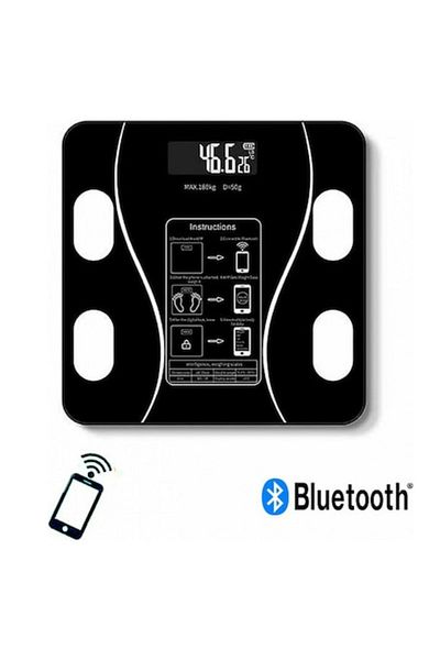 OEM Digital Bathroom Scale Bluetooth with LCD Screen, Black, 26x26x2cm
