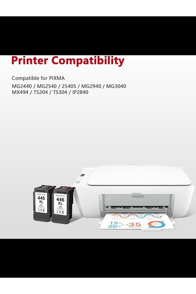 Canon Pack of 2 Pixma 445/446 Ink Cartridge Set Black & Tri Colour