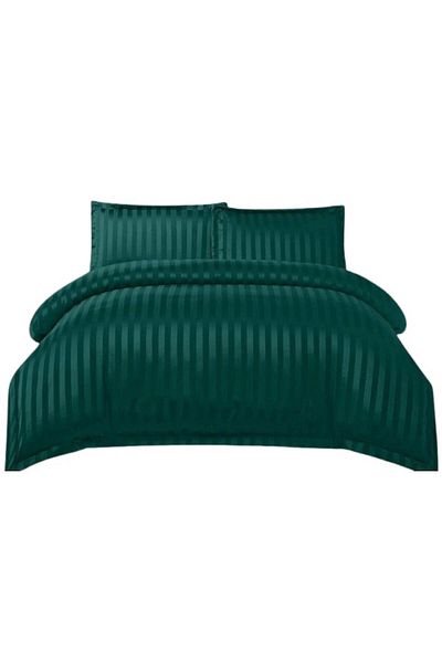 OEM Bed Linen Set, Elastic Sheet, Finet Damask Type, 4 Pieces, Uni, 180x200cm, Emerald Green