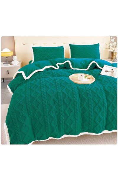 OEM Bed linen, 4 pieces, 2 persons, 220x230 cm, green