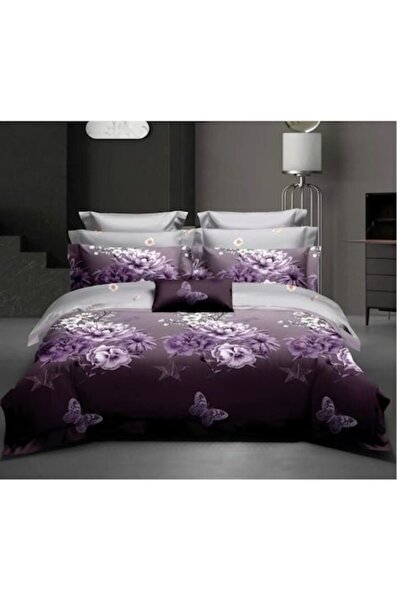 OEM Double Bed Linen, 6 Pieces, 2 Persons, 180x200 cm, Butterfly and Flower P...