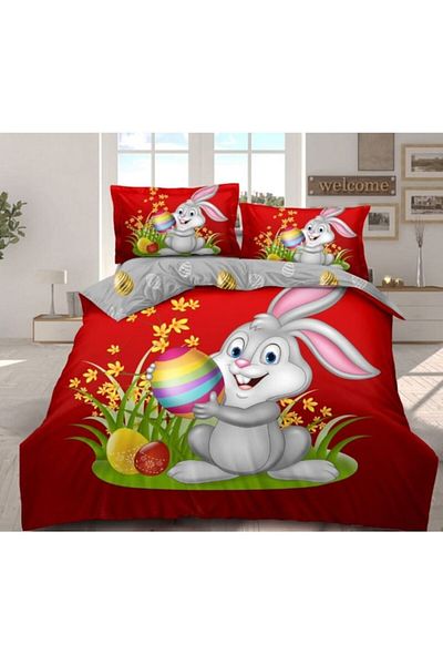 OEM Bed Linen, Finet, 4 pieces, 2 persons, 230x250cm, Happy Easter M9, Multicolor