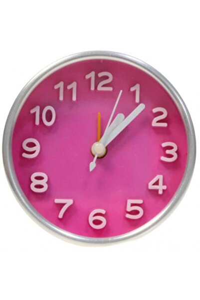 OEM Desk Clock PVC/Glass, 9.5x9.5x3.5 cm Pink