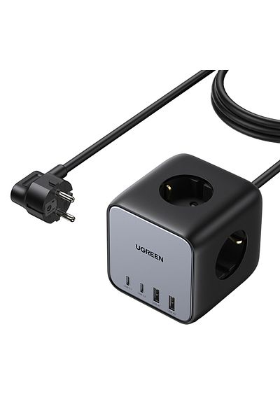 Ugreen Ładowarka listwa zasilająca AC 240V GaN 2x USB-C 2x USB-A 3x AC 240V - czarna
