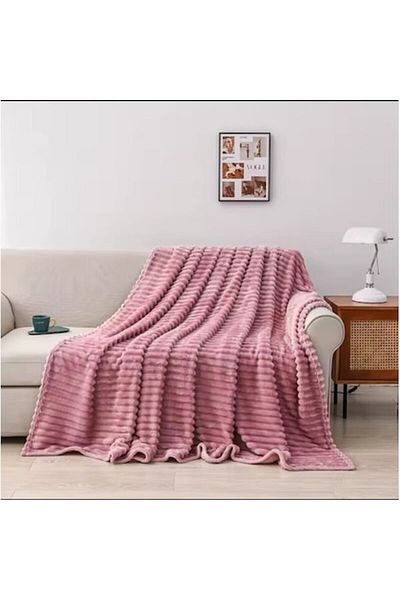 OEM Cocolino Blanket, Striped Model, Uni, 2 persons, 200x230cm, Pink
